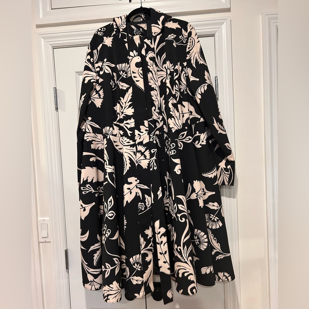 Rain sisters Fit and Flare Coat Full Circle Skirt  Blooming Night 1xl